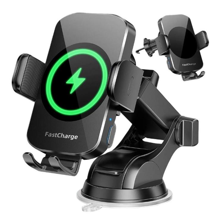 Supporto auto con ricarica wireless 5W-15W per smartphone