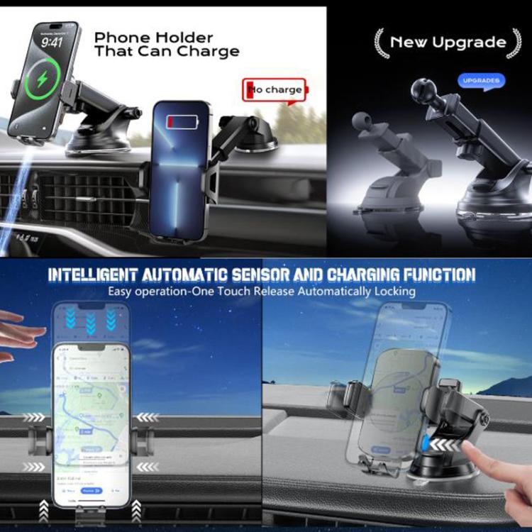 Supporto per sensore intelligente per ricarica wireless da auto con bocchetta dell'aria da 5W-15W per la ricarica del telefono, M15A