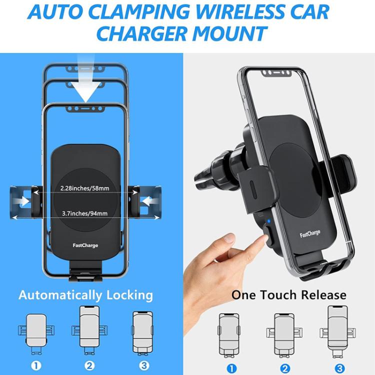 Supporto per sensore intelligente per ricarica wireless da auto con bocchetta dell'aria da 5W-15W per la ricarica del telefono, M15A