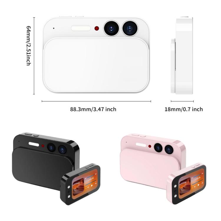 Fotocamera digitale CCD da 64 MP con funzione beauty, touchscreen scorrevole e lettore musicale., DC107 Black, DC107 White, DC107 Pink