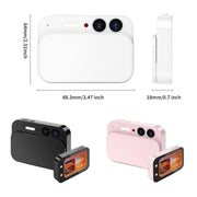 Fotocamera digitale CCD da 64 MP con funzione beauty, touchscreen scorrevole e lettore musicale., DC107 Black, DC107 White, DC107 Pink