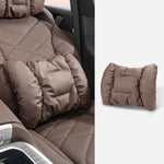 Set di poggiatesta in pelle antimacchia per auto, cuscino per il collo e supporto lombare per auto., Headrest Black, Headrest Brown, Headrest Red, Backrest Black, Backrest Brown, Backrest Red, Headrest+Backrest Black, Headrest+Backrest Brwon           ...