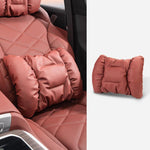 Set di poggiatesta in pelle antimacchia per auto, cuscino per il collo e supporto lombare per auto., Headrest Black, Headrest Brown, Headrest Red, Backrest Black, Backrest Brown, Backrest Red, Headrest+Backrest Black, Headrest+Backrest Brwon           ...
