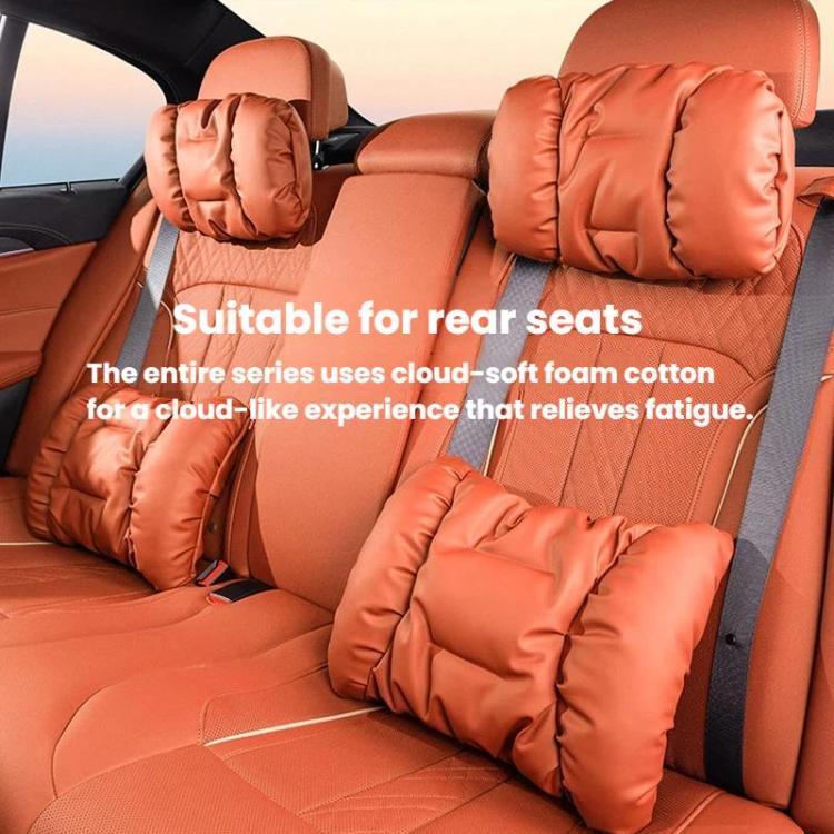 Set di poggiatesta in pelle antimacchia per auto, cuscino per il collo e supporto lombare per auto., Headrest Black, Headrest Brown, Headrest Red, Backrest Black, Backrest Brown, Backrest Red, Headrest+Backrest Black, Headrest+Backrest Brwon           ...