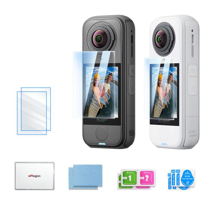 Pellicola protettiva in vetro temperato aMagins per Insta360 X4 Air, HD, antigraffio, durezza 9H., 1 Set, 2 Sets