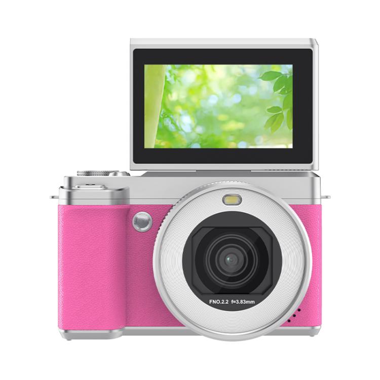 Fotocamera digitale con schermo ribaltabile 5K, doppia lente e funzione bellezza.