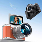 Fotocamera digitale con schermo ribaltabile 5K, doppia lente e funzione bellezza.