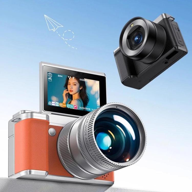 Fotocamera digitale con schermo ribaltabile 5K, doppia lente e funzione bellezza.