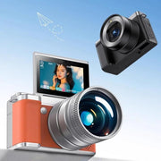 Fotocamera digitale con schermo ribaltabile 5K, doppia lente e funzione bellezza.
