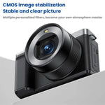 Fotocamera digitale con schermo ribaltabile 5K, doppia lente e funzione bellezza.