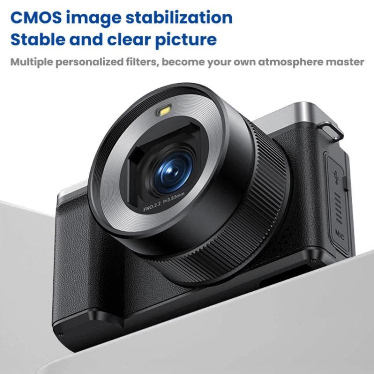 Fotocamera digitale con schermo ribaltabile 5K, doppia lente e funzione bellezza.
