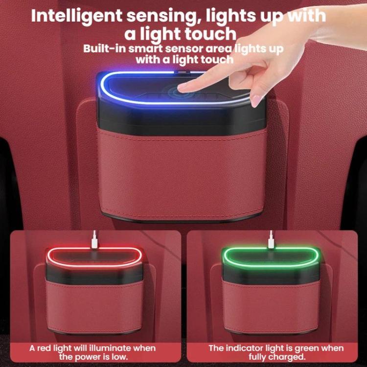 Cestino laterale per auto con luce integrata