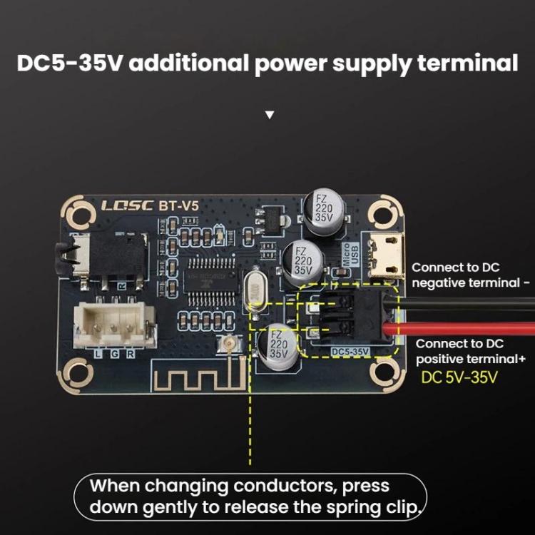 Scheda di decodifica MP3 Bluetooth 5.1, modulo ricevitore audio per auto modificato fai-da-te senza perdita di dati, LQSC BT-V5