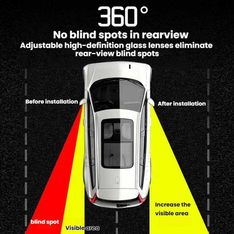 Specchietto retrovisore grandangolare regolabile a 360 gradi per auto, con assistenza per l'angolo cieco., Black Left, Black Right, White Left, White Right, Red Left, Red Right, Blue Left, Blue Right