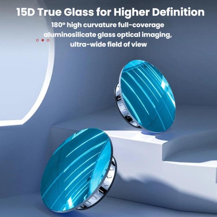 Specchio rotondo piccolo ad alta definizione, senza cornice e regolabile a 360 gradi, con ventosa.