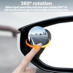 Specchio rotondo piccolo ad alta definizione, senza cornice e regolabile a 360 gradi, con ventosa.