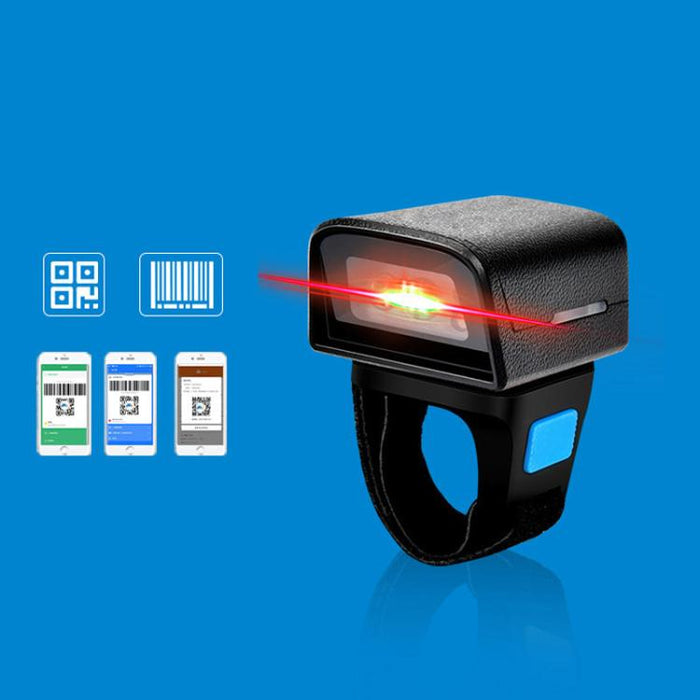 Scanner Bluetooth ad anello 2D, mini scanner di codici a barre wireless per la logistica di magazzino., Z01D
