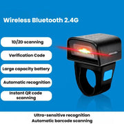 Scanner Bluetooth ad anello 2D, mini scanner di codici a barre wireless per la logistica di magazzino., Z01D