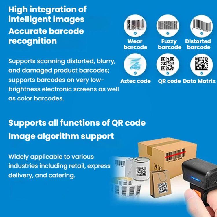 Scanner Bluetooth ad anello 2D mini per logistica