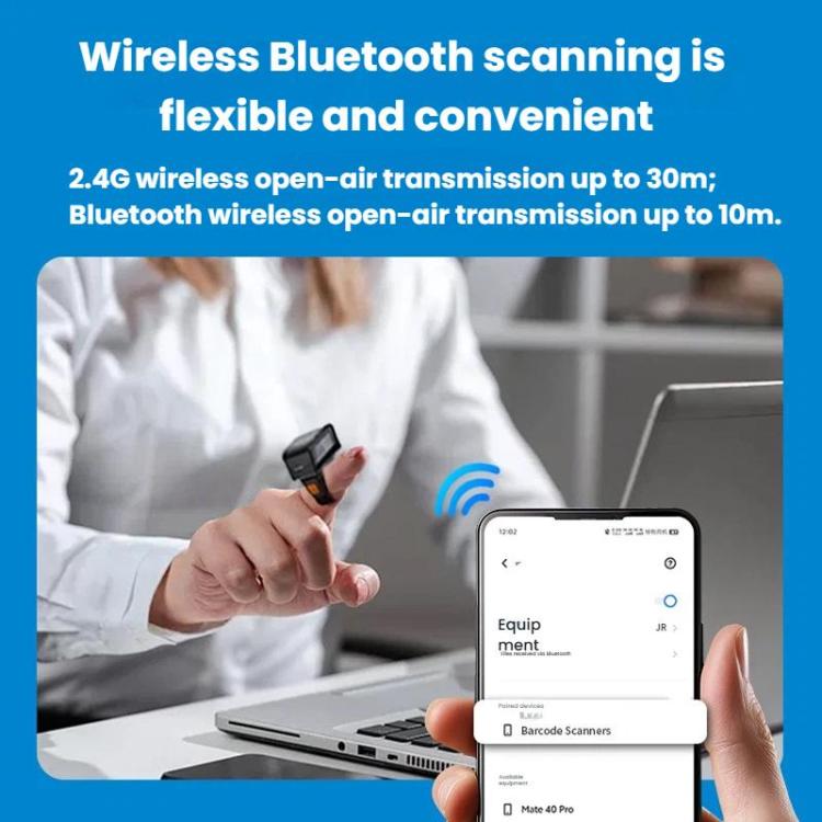 Scanner Bluetooth ad anello 2D mini per logistica