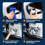 Specchietto retrovisore grandangolare per auto con ventosa e protezione antipioggia, Silver, Black, White, Red, Blue