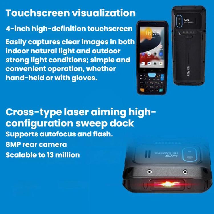Terminale portatile Android 13 4" con scanner codici a barre