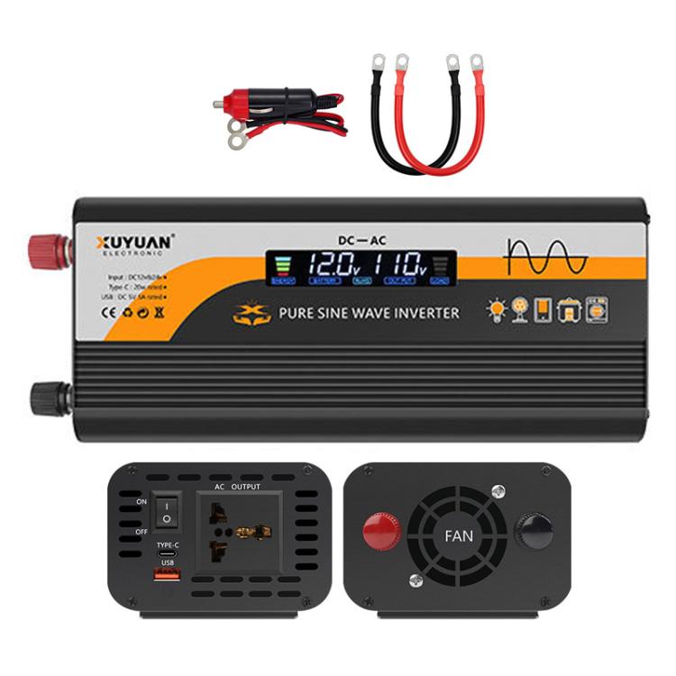 Convertitore di potenza universale per auto a onda sinusoidale pura da 12V/24V a 220V, 800W Black, 1400W Black, 2000W Black, 3000W Black, 3600W Black, 4000W Black, 800W Red, 1400W Red, 2000W Red, 3000W Red