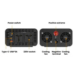 Convertitore di potenza universale per auto a onda sinusoidale pura da 12V/24V a 220V, 800W Black, 1400W Black, 2000W Black, 3000W Black, 3600W Black, 4000W Black, 800W Red, 1400W Red, 2000W Red, 3000W Red
