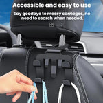 Set di 4 ganci multifunzionali per cellulare da fissare allo schienale del sedile dell'auto.