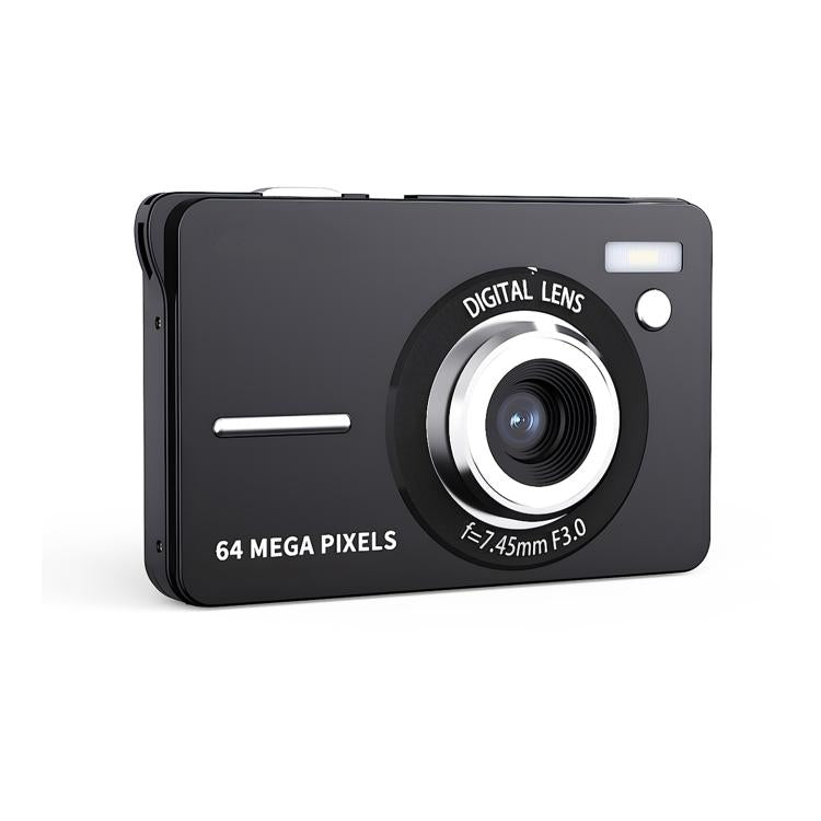 Fotocamera digitale entry-level CDF6 con fotocamera da 64 MP, registrazione video 4K, autofocus, schermo LCD da 2,8 pollici e flash integrato.