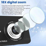 Fotocamera digitale 64MP 4K con autofocus e flash