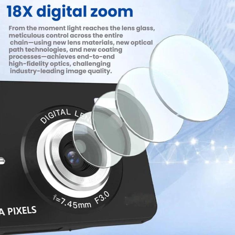 Fotocamera digitale 64MP 4K con autofocus e flash