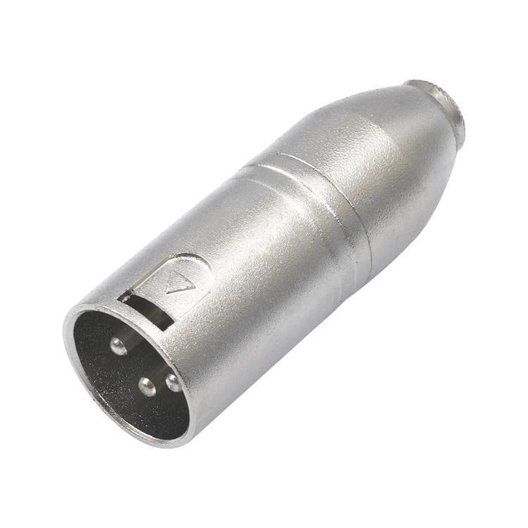 Adattatore audio da connettore TRS da 3,5 mm femmina (1/8") a XLR maschio Carnott con alloggiamento in metallo.