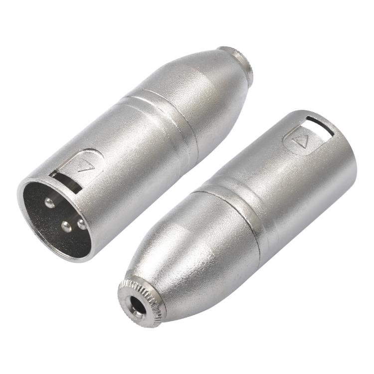 Adattatore audio da connettore TRS da 3,5 mm femmina (1/8") a XLR maschio Carnott con alloggiamento in metallo.