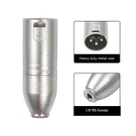 Adattatore audio da connettore TRS da 3,5 mm femmina (1/8") a XLR maschio Carnott con alloggiamento in metallo.