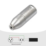 Adattatore audio da connettore TRS da 3,5 mm femmina (1/8") a XLR maschio Carnott con alloggiamento in metallo.