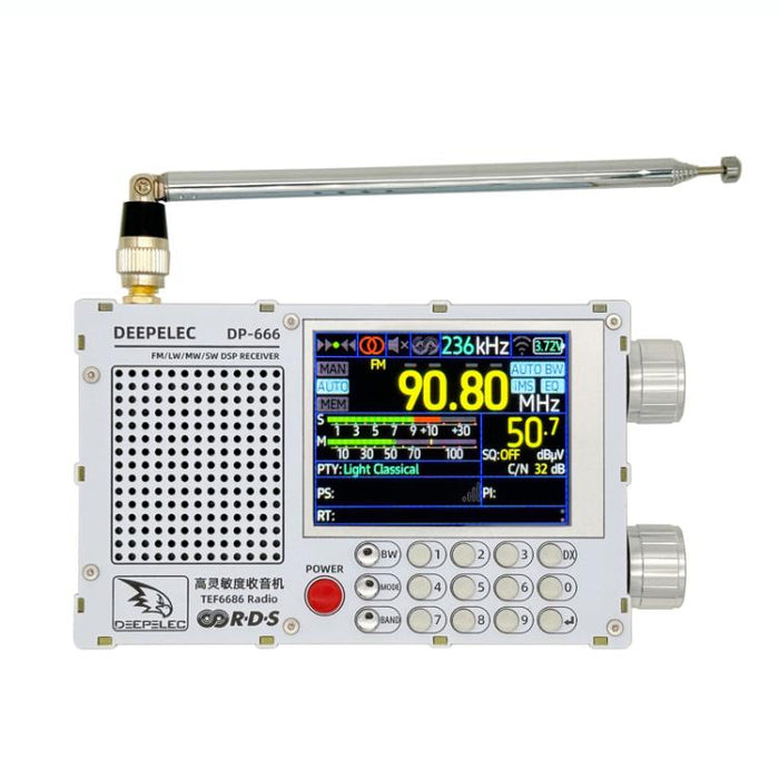 Radio DEEPELEC DP-666 con schermo touch screen TEF6686, banda completa FM ad alta sensibilità.