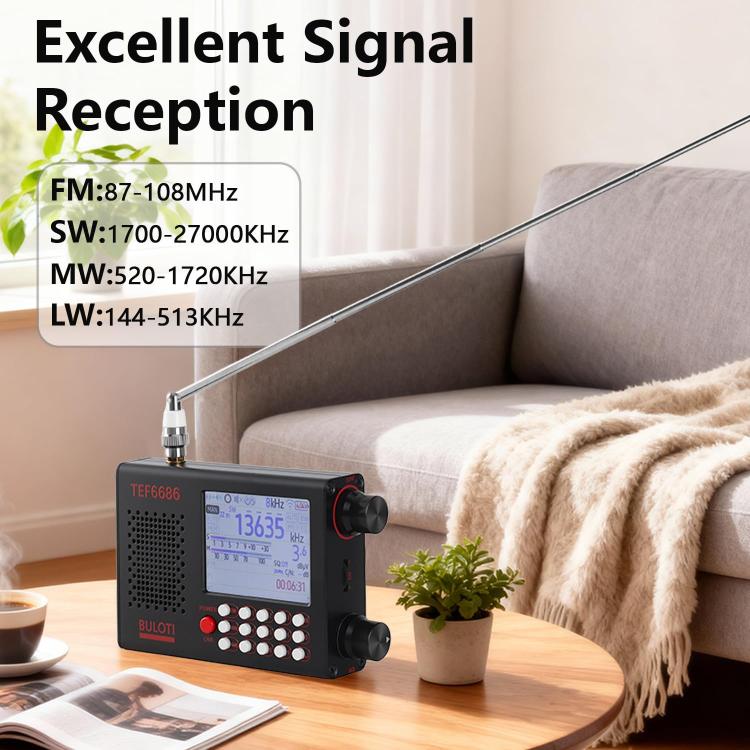 BULOTI TEF6686 Touch Screen Full Band High Sensitivity FM Radio