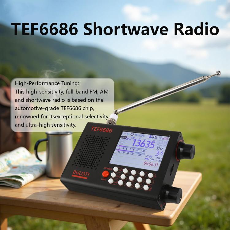 BULOTI TEF6686 Touch Screen Full Band High Sensitivity FM Radio