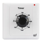 Presa con timer conto alla rovescia da 15 A, indicatore di alimentazione e funzione normalmente aperta., 15min, 30min, 60min, 120min