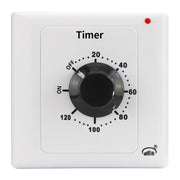 Presa con timer conto alla rovescia da 15 A, indicatore di alimentazione e funzione normalmente aperta., 15min, 30min, 60min, 120min