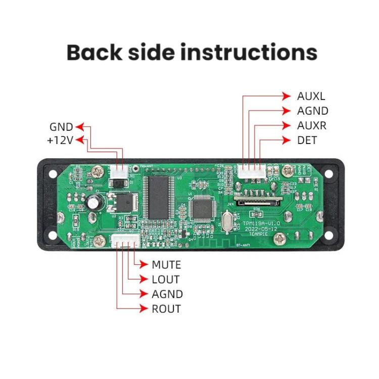 Modulo di modifica per decoder Bluetooth MP3 per autoradio., TPM119A