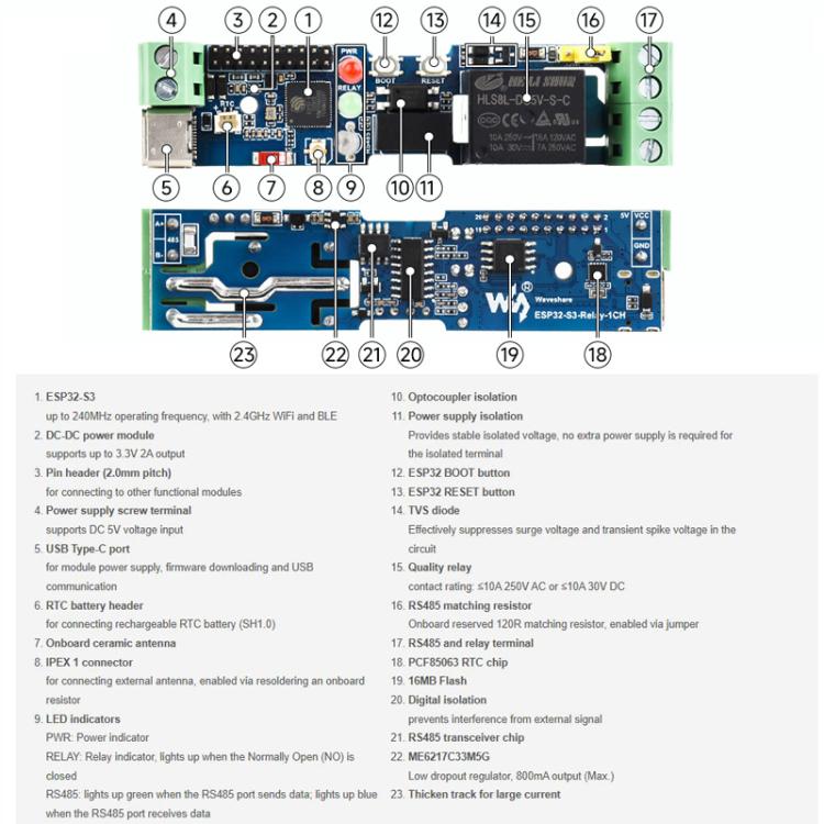 Scheda controllo industriale WiFi Bluetooth con relè