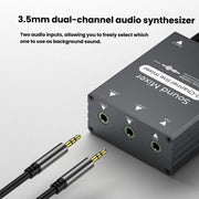 Selettore audio da 3,5 mm con doppio ingresso AUX da 3,5 mm e uscita singola, con controllo del volume indipendente., 3.5mm AUX Inputs To 1 Output