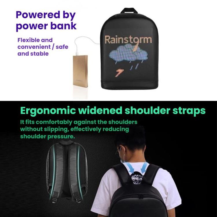 Zaino illuminato a LED, impermeabile, casual, sportivo, per studenti.