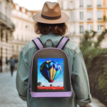 Zaino fai da te con motivo decorativo e display LED illuminato, impermeabile, ideale per la scuola.