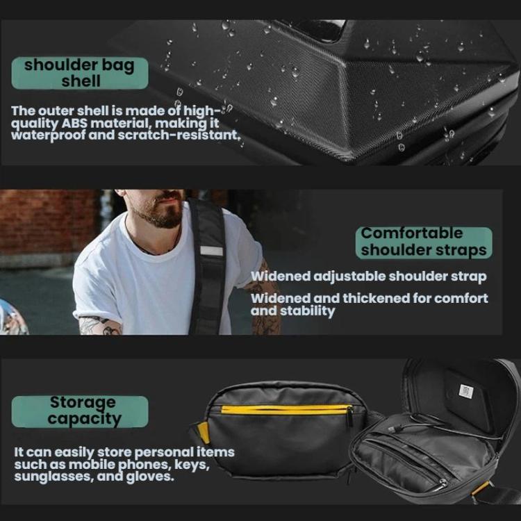 Borsa a tracolla illuminata a LED, impermeabile, ideale per attività all'aperto e moto.