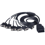 Adattatore da OBD2 maschio a 6 DB9 femmina, cavo di connessione per strumento diagnostico, Male To 6 DB9 Female