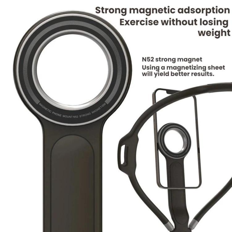 Fascia da collo per selfie da utilizzare durante le dirette streaming all'aperto e supporto magnetico per telefono.