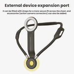 Fascia da collo per selfie da utilizzare durante le dirette streaming all'aperto e supporto magnetico per telefono.